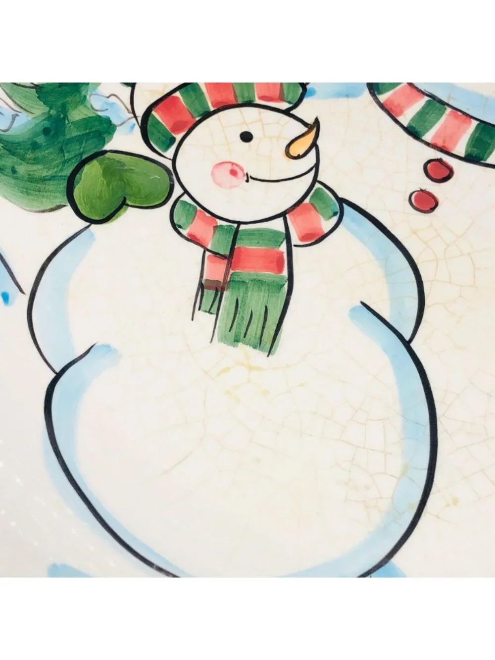 Holiday Ceramic Serving Bowl Snowmen World Bazar Christmas 12